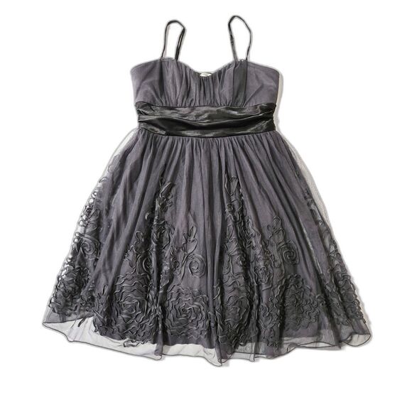 Studio Y Black Floral Tulle Party Dress - Size M - Picture 1 of 6